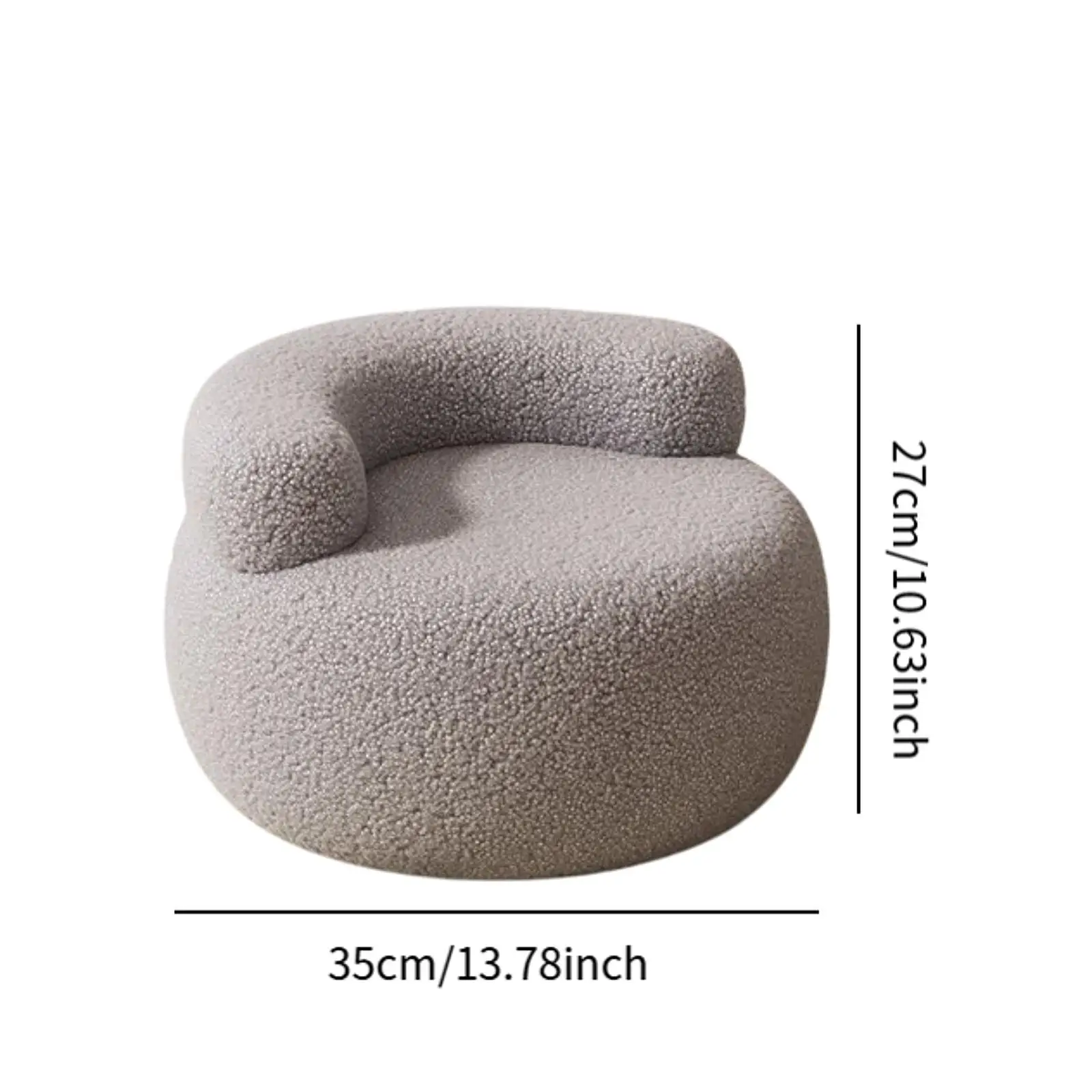 Footstool Furniture Portable Lazy Sofa Soft Small Stool Backrest Chair Round Stool Lamb Wool for Indoor Living Room Home Office