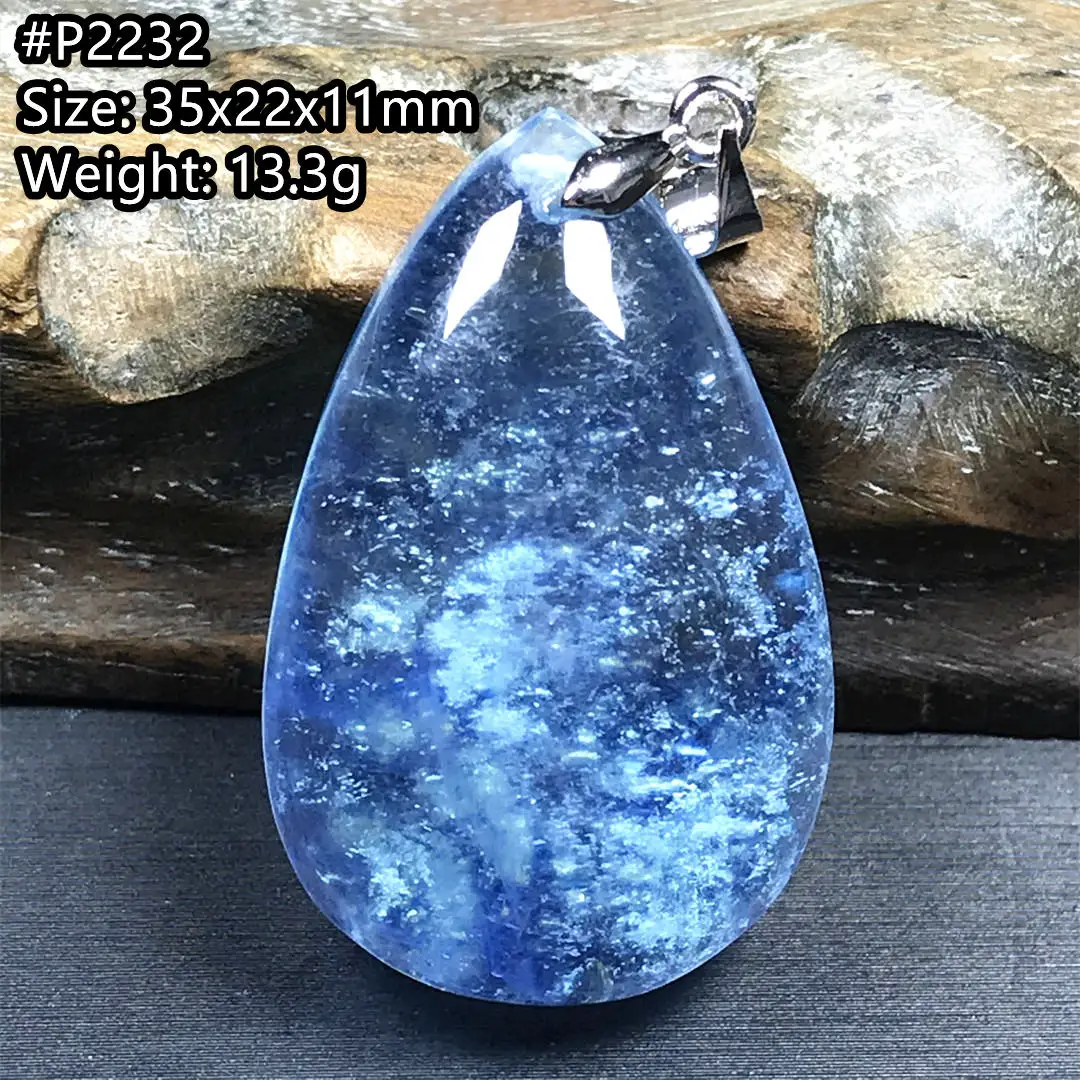 Natural Ocean Blue Aquamarine Pendant Jewelry For Women Man Crystal Healing Luck Beads Stone 925 Silver Sterling Gemstone AAAAA