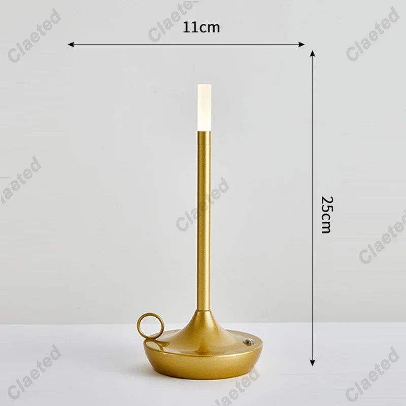 Imagem -05 - Recarregável sem Fio Nordic Table Lamp para o Quarto Cabeceira Desk Lamp Touch Control Camping Candle Creative Usb-c