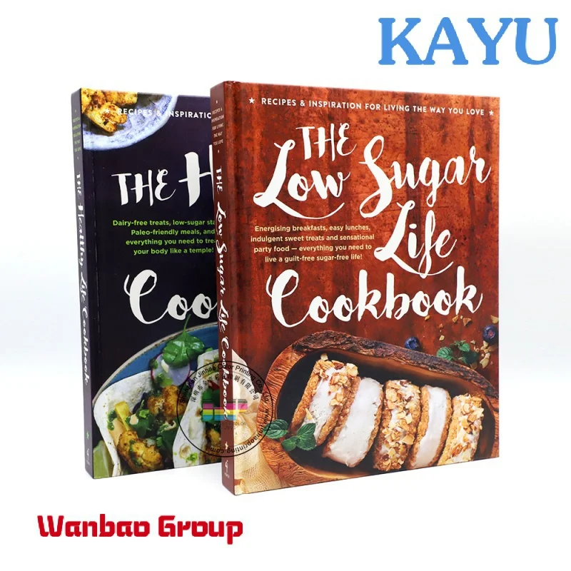 短納期印刷全身調理食品ブックcookbook、ハードカバー健康的なクックブック公開