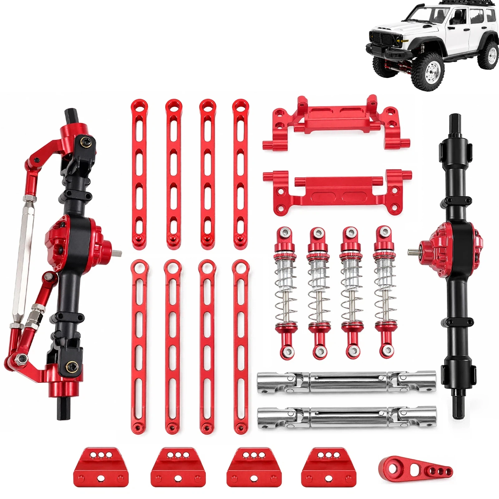 Mangniu Rc Car Upgrade Parts Metal Oil Shock Absorber Front Rear Axle Pull Rod Drive Shaft Set For Mn300 Mn78 Rc Crawler Spot