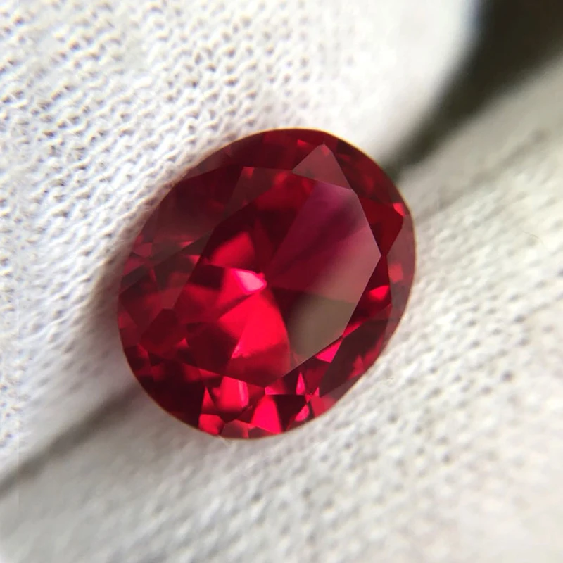 Rubíes Cultivados en Laboratorio de Forma Ovalada Color Sangre de Pichón, Piedras Preciosas Sueltas con Certificado, Grado Premium, Joyería Nupcial Personalizada, Pendientes Hechos a Mano