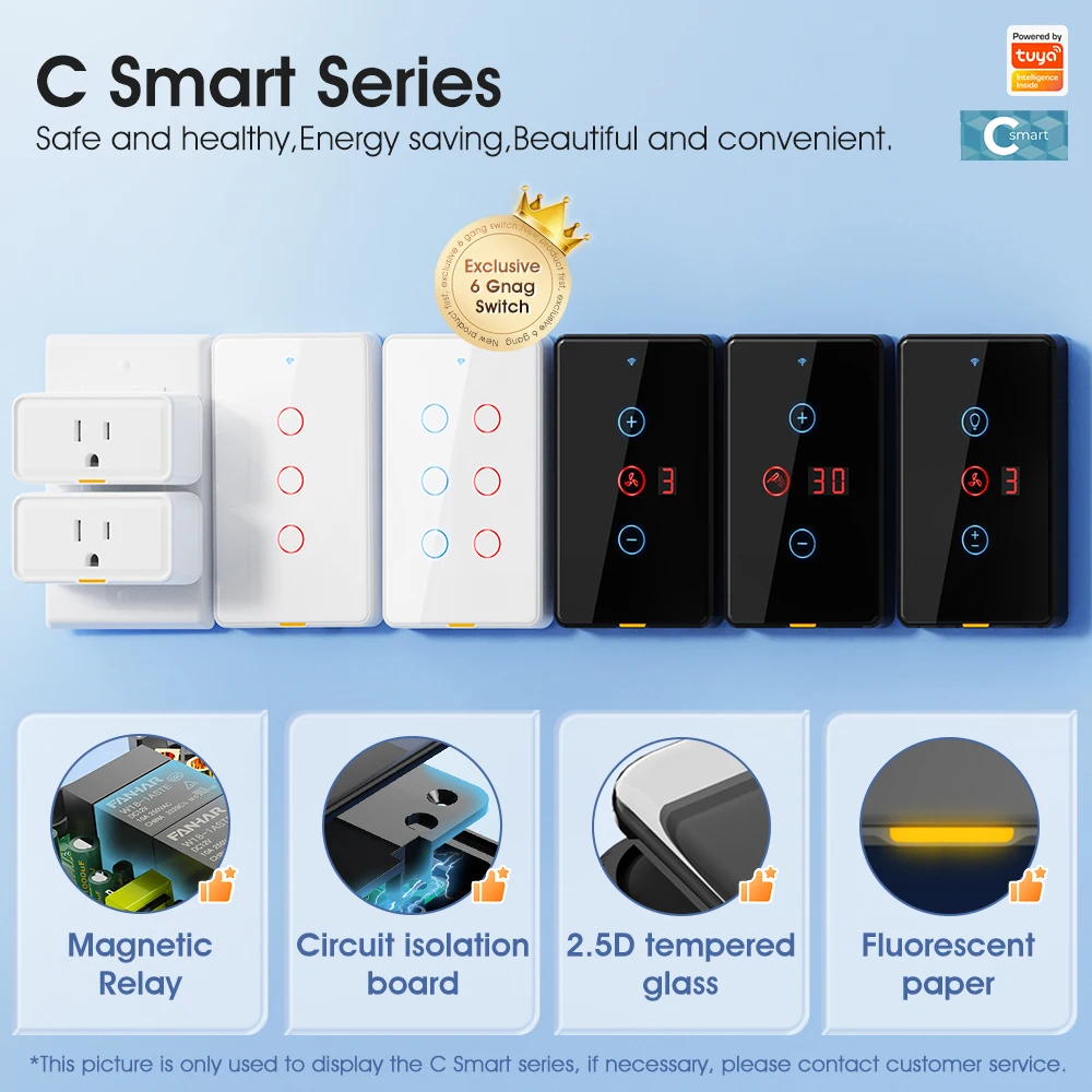Tuya Zigbee Smart Light Touch Switch Tanpa Kabel Netral, Relay Magnetik Dinding, US 100-250v, Pengatur Waktu Suara, Aplikasi Tmall Genie, Alexa