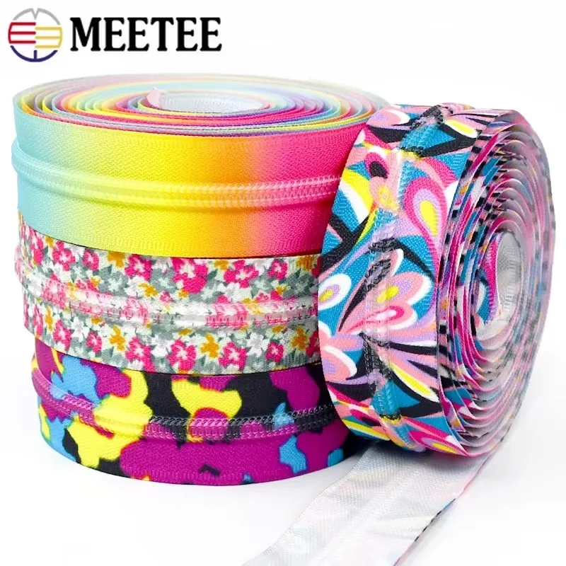 2-10Meters 5# Nylon Zippers For Sewing Decor Coil Zipper Tape By The Meter Bag Jacket Zips Repair Kits DIY Garment Accessories