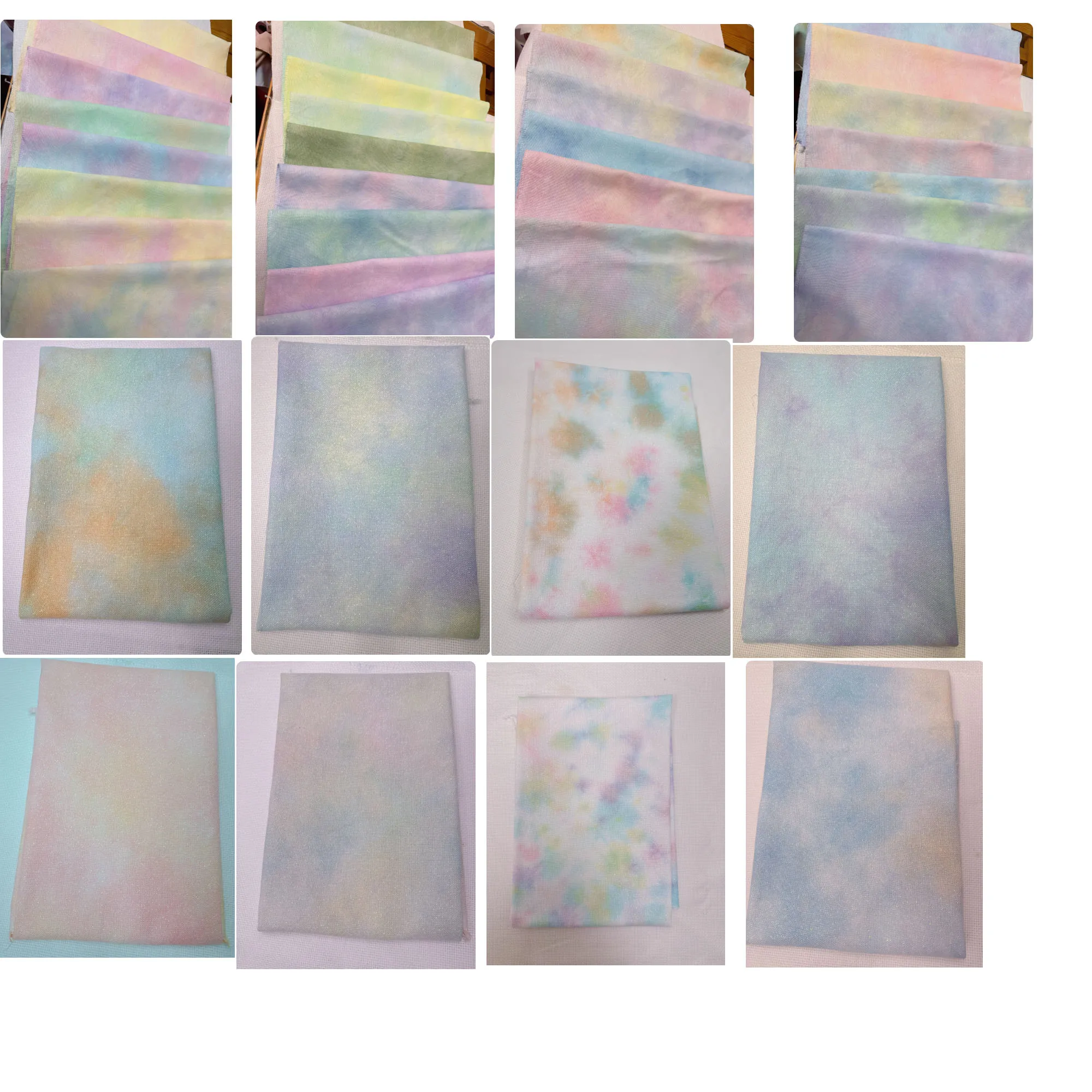 Cross Stitch Hand Dyed Fabric~28kt Domestic Glitter Cotton~Already Locked Edge 45-70CM 28ct Cross Stitch Aida