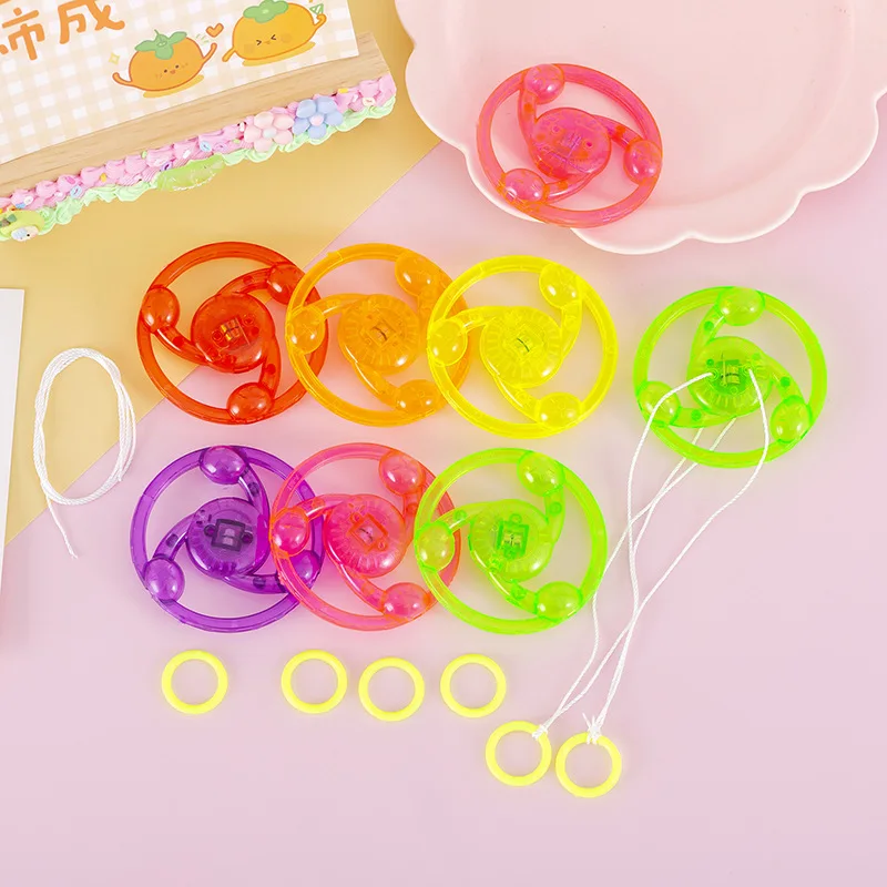 1szt Fly Wheel Spinning Toy Spinner Children Pull Line Flashing Toys Led Light Up Glow Wheel Luminous Rope Spinner Toy Gifts