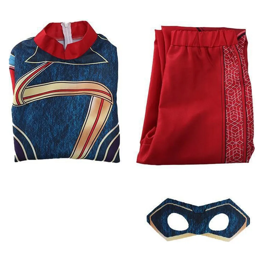 Tv Fantasie Kinderen Kamala Cos Khan Cosplay Kostuum Kids Meisjes Jas Broek Eyemask Outfits Halloween Carnaval Feest Vermomming Pak