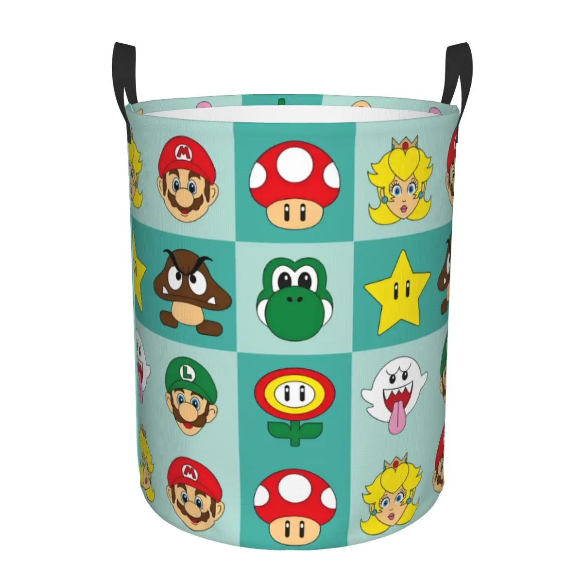 Custom M-Marioed Video Game Laundry Basket Collapsible Mushroom Clothing Hamper Toys Organizer Storage Bins
