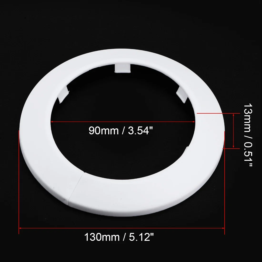 2 Pcs Pipe Collar 63/75/90mm PP Radiator Escutcheon Water Pipe Cover Decoration White Snap On Decorative Plate Kitchen Bathroom