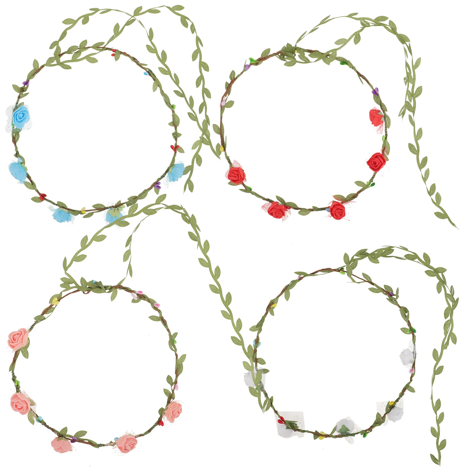 

4 шт. женские повязки на голову с цветком для свадьбы, свадебные аксессуары для волос, легкие удобные ленты для волос для девочек