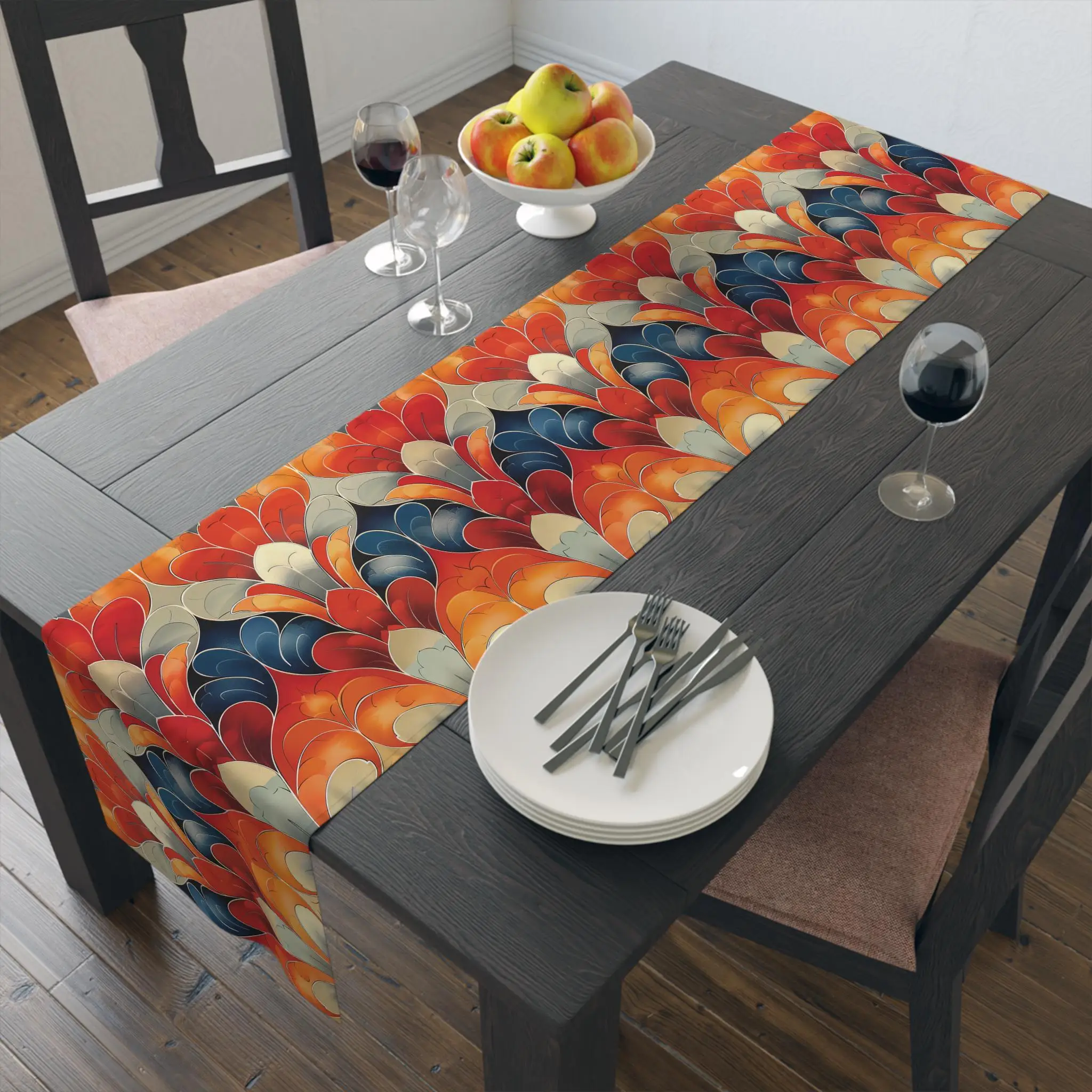 Moroccan Table Runner, Boho Chic Geometric Tribal Ethnic Kitchen Dining Room Scarf, Everyday Celebration Wedding Party Decor