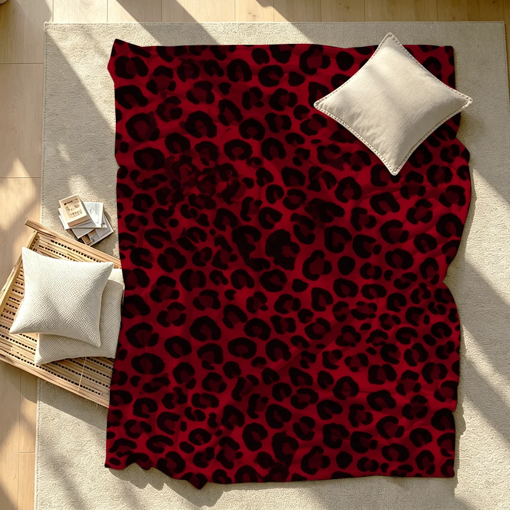 Art Preppy Leopard Print Blanket Warm Soft Suitable For Bedroom Sofa Bed Living Room Office Travel Camping Gifts