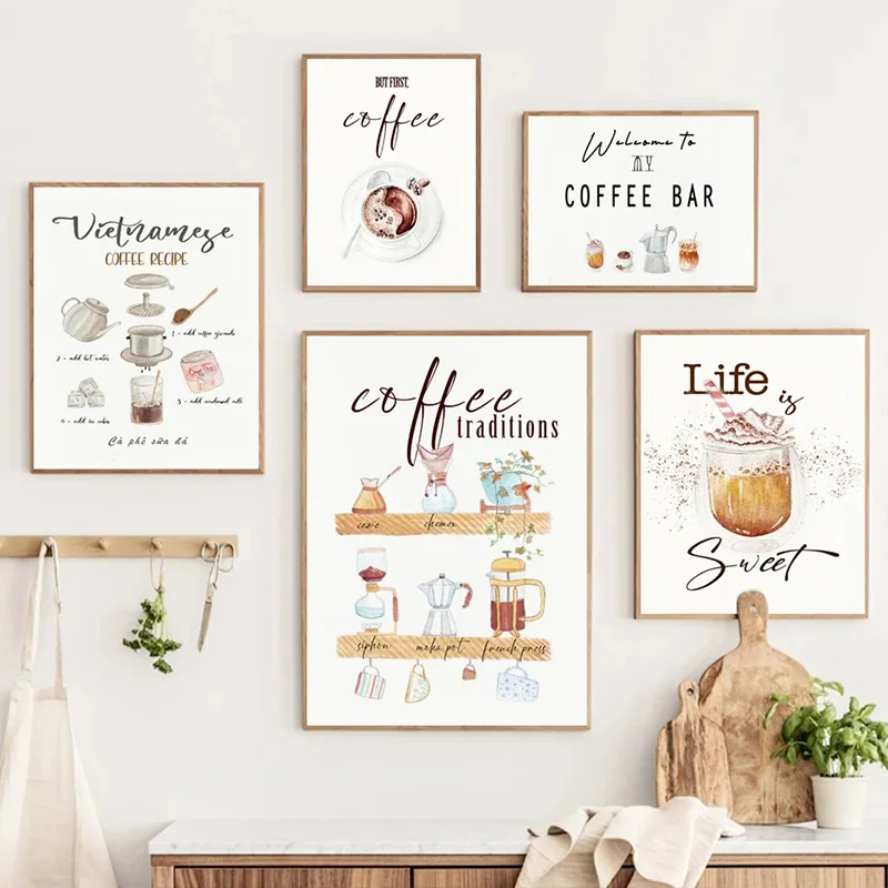 Nordique Grains De Café Grinder Art Moderne Toile Peinture, Affiche Et Estampes, Photo Murale Pour La Maison, 73 Décor De Cuisin