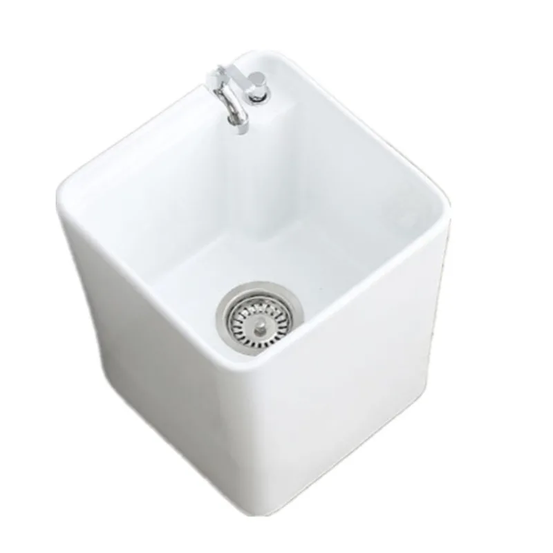 Ceramic table control automatic launching toilet balcony small square mop pool