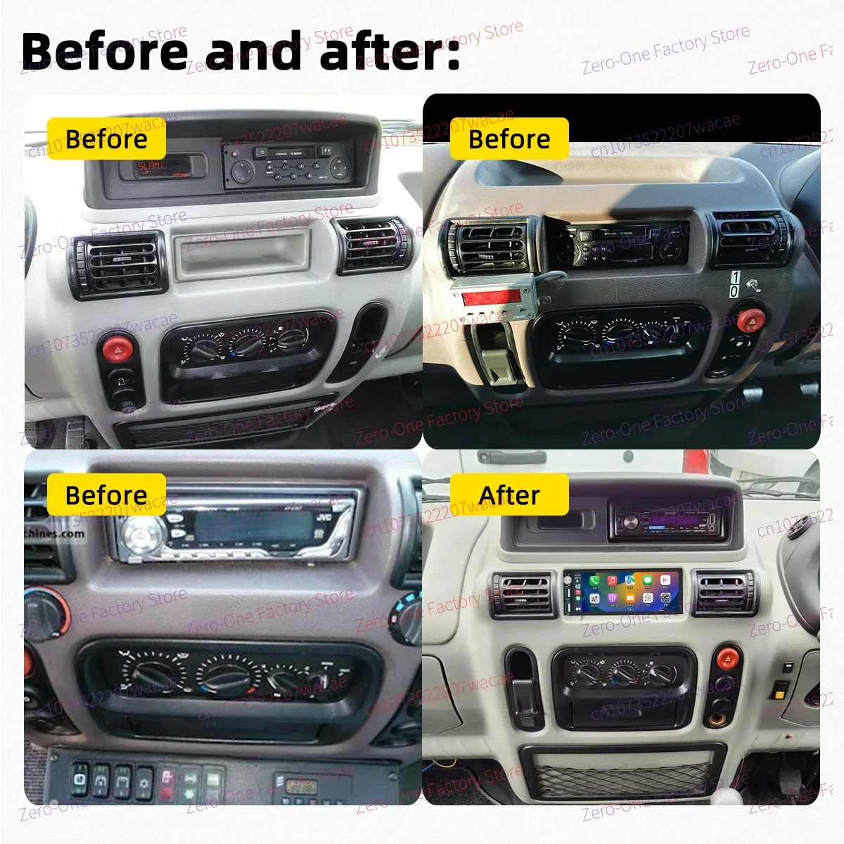 Carplay Autoradio 1 Din Radio Android Car Multimedia for Renault Mascott Master 2000-2004 6.86