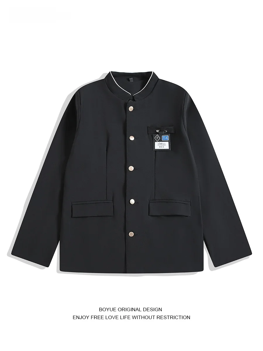 

Новый китайский костюм Boyue с воротником-стойкой, пальто Zhongan с утепленными плечами, премиум-класс, для мужчин и женщин, классическая униформа