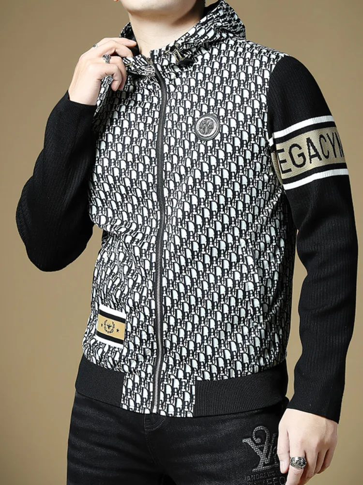 

Trendy Hooded Jaet Men's Lightweight Casual Spring Autumn New Sle Faionable Outerwear Zipper Closure Long Sve Slim Fit