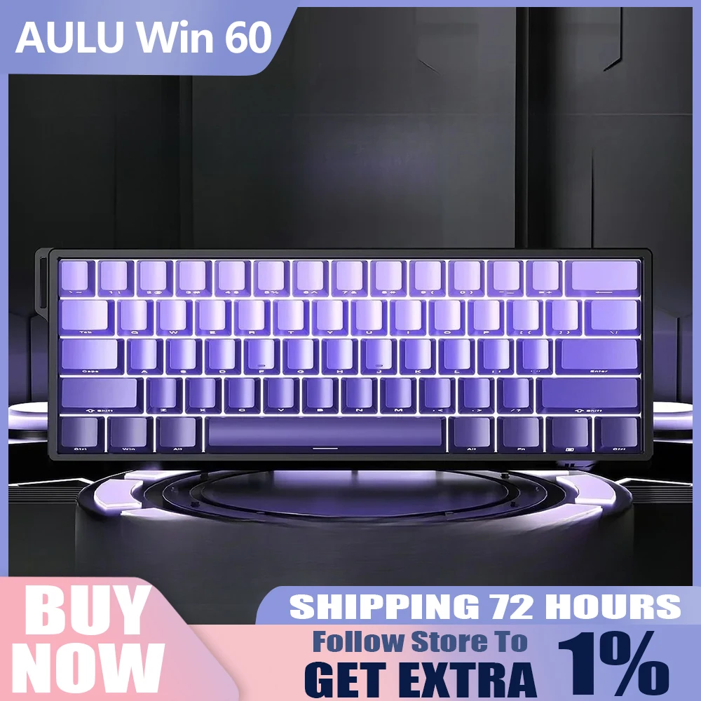 

AULA Win 60/68He Проводная клавиатура с магнитным переключателем 8k Win60 68, новая изготовленная на заказ Rgb с возможностью горячей замены Rt, механическая клавиатура для киберспорта, геймера, подарки