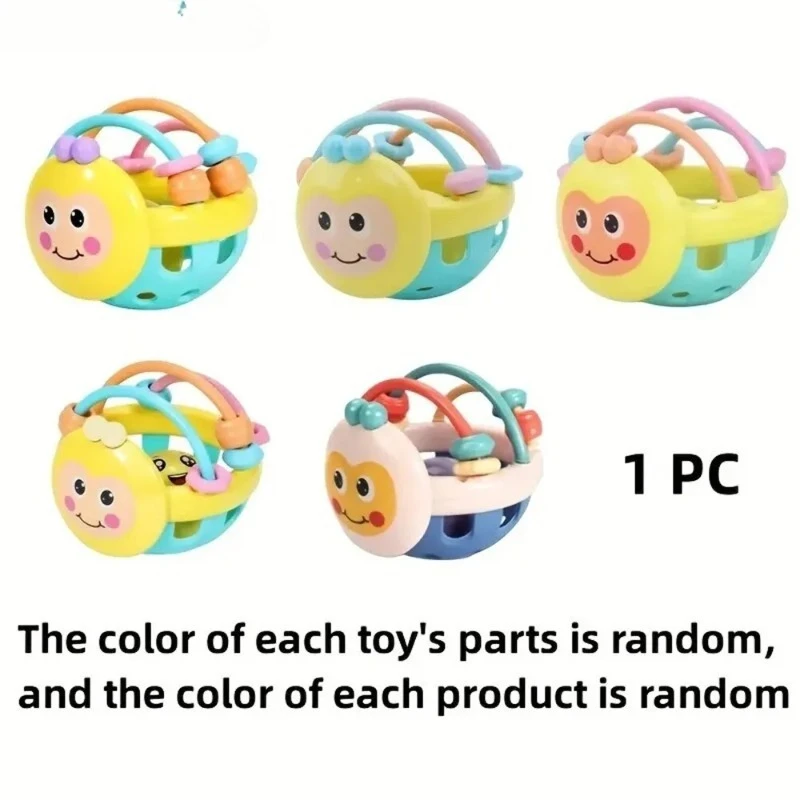 1 unidad de juguete para bebé de 10cm, bola para atrapar, sonajeros flexibles para andador de bebé, bola para desarrollar la inteligencia, sonajero de campana de plástico de 0 a 12 meses