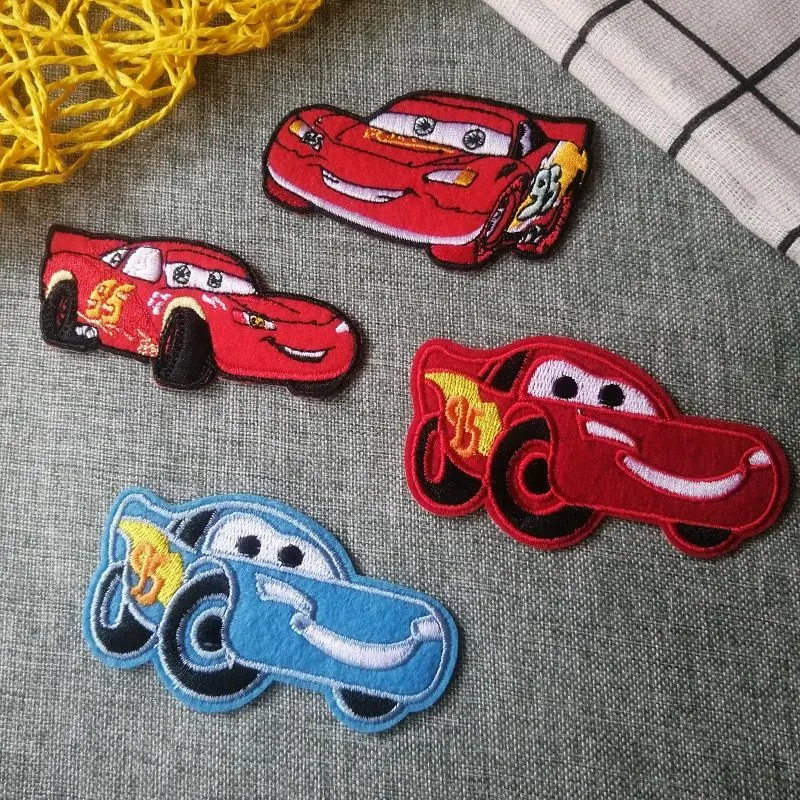 Cars Cartoon Red Lightning McQueen Ironing Sewing Patch Cloth Sticker DIY Clothes Bag Decoration Cartoon Pattern Decal Wholesale