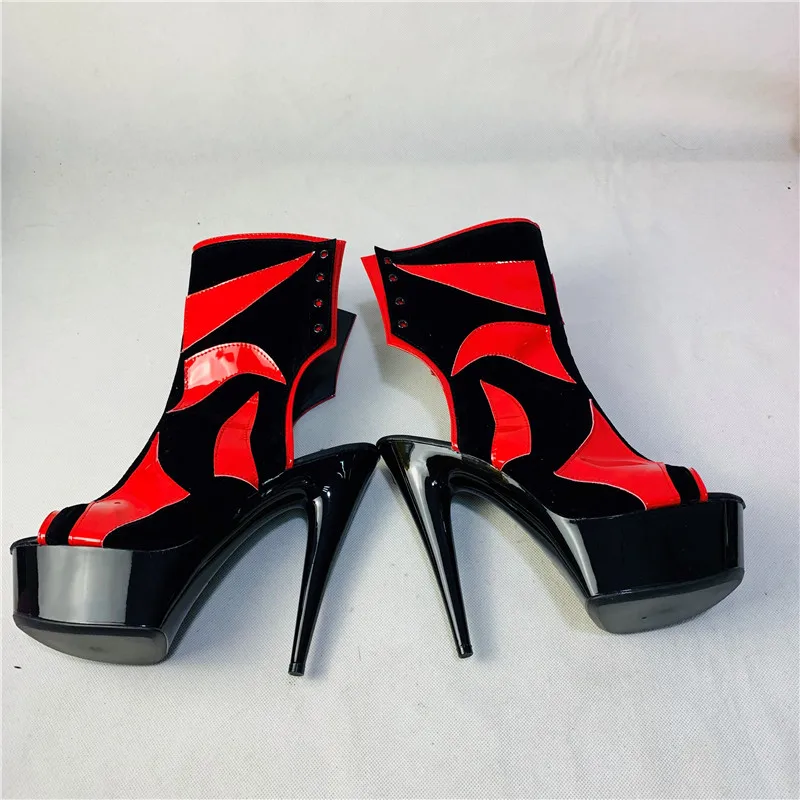 

LAIJIANJINXIA New 15CM/6inches PU Upper Sexy Exotic High Heel Platform Party Women Boots Pole Dance Shoes C080