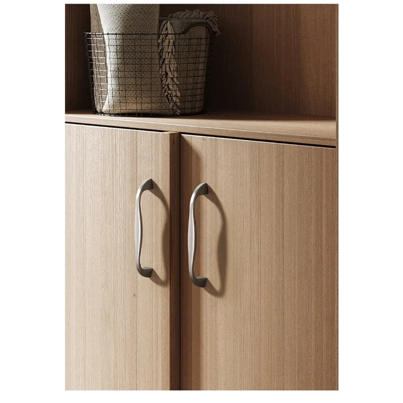 Modern simple zinc alloy hardware handle brushed extended cabinet door wardrobe cabinet door light luxury drawer