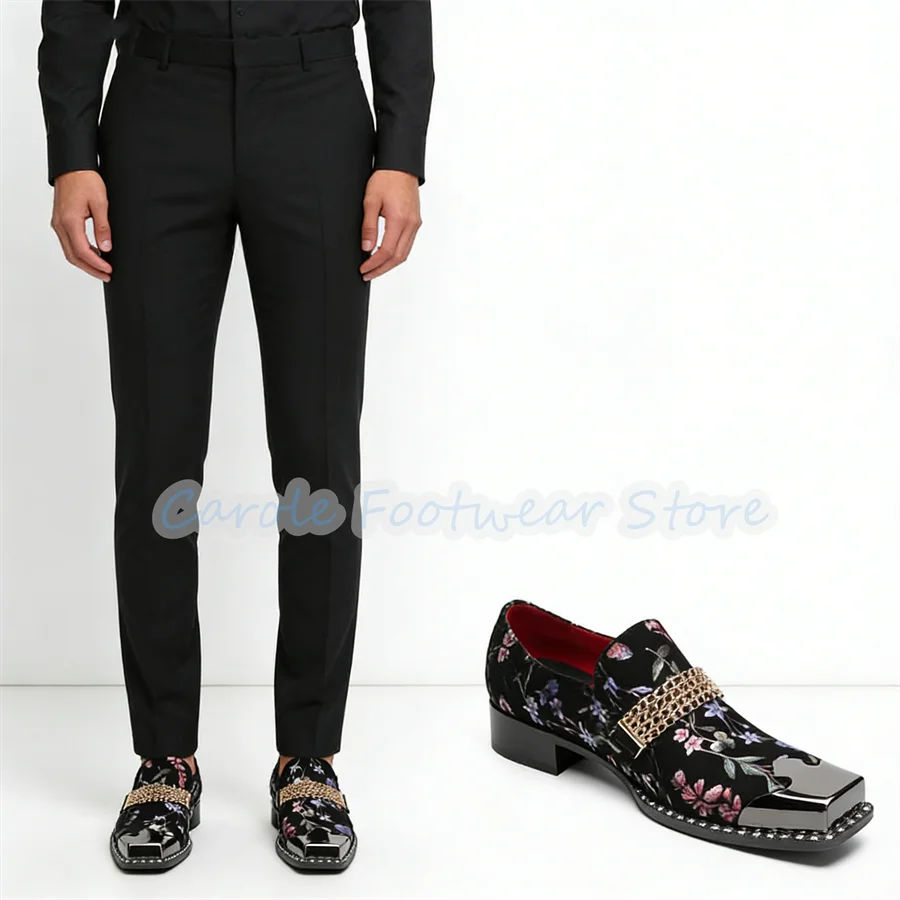 รองเท้าโลฟเฟอร์หัวเหลี่ยมลายดอ - Men'S Shoes Brogues บทวิจารณ์และราคา