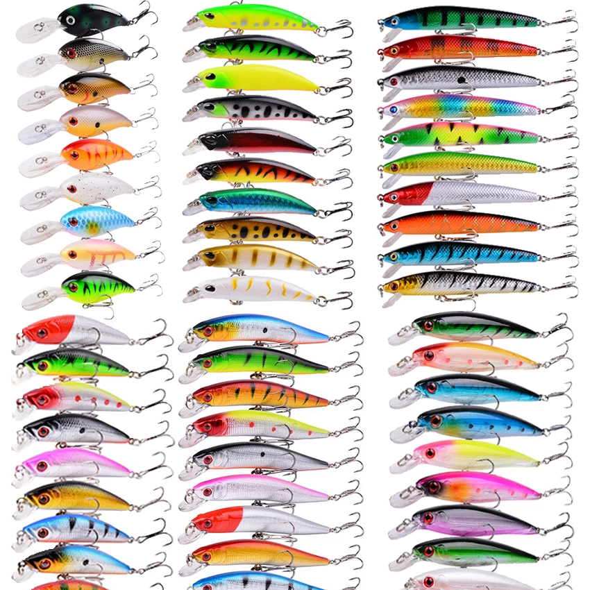 Random Fishing Lure Set, Isca de natação, Minnow Mini Crank Wobble, Crankbait artificial, alta qualidade, 3 Pcs, 5 Pcs, 8 Pcs