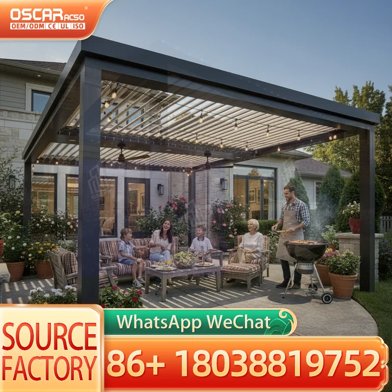 3x3 Outdoor Aluminum Louvered Bioclimatic Pergola Factory Direct Powder Coated Metal Structure for Gardens Patios Backyards perg