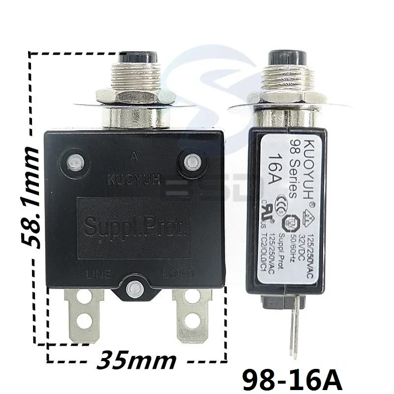Circuit Breakers KUOYUH 98 Series 16A Overcurrent Protector Overload Switch