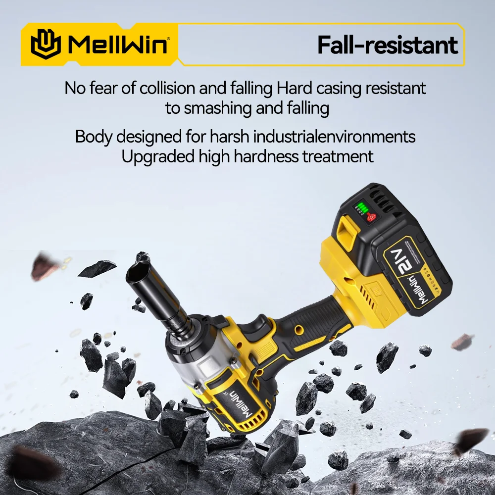 MELLWIN 520N.M Bürstenlosen Elektrische Schlüssel Set 3-IN-1 Cordless Schraubendreher Bohrer Schlüssel Power Werkzeuge Für Makita 18V Batterie pin – Detail 9