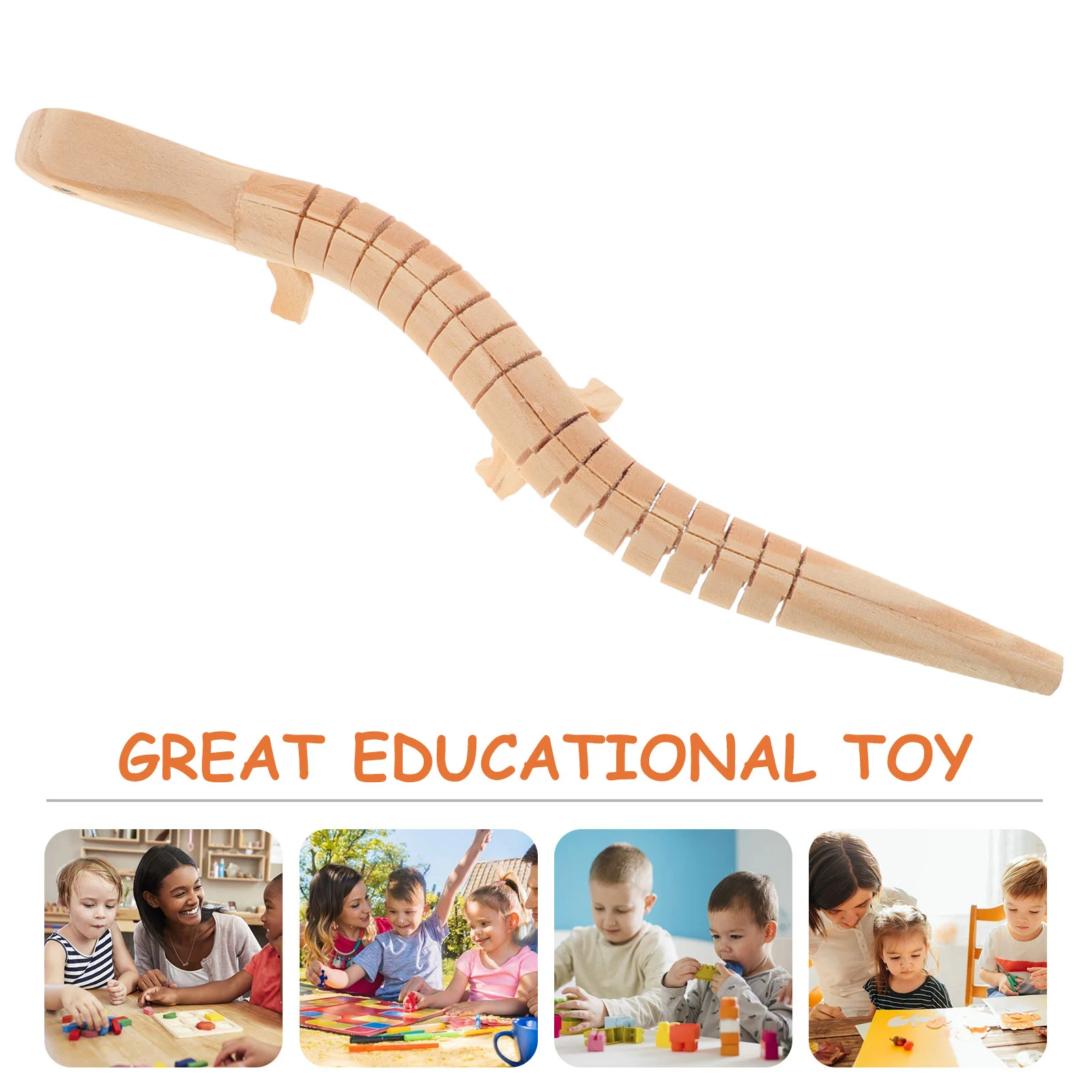 5 Pcs DIY Lizard Toy Realistic Plaything Manual Wooden Small Children Model Decor