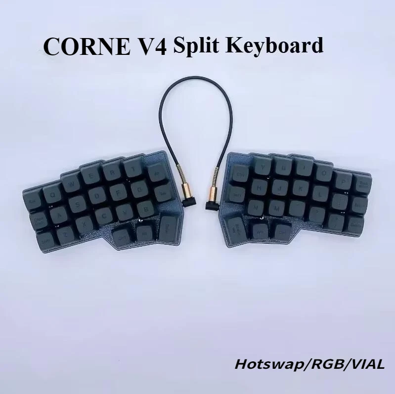 Corne V4 Split Keyboard Kit Ondersteuning VIAL Bedraad Aangepaste RGB Hot Swap Ergonomische links- en rechtshandige gaming mechanische toetsenborden