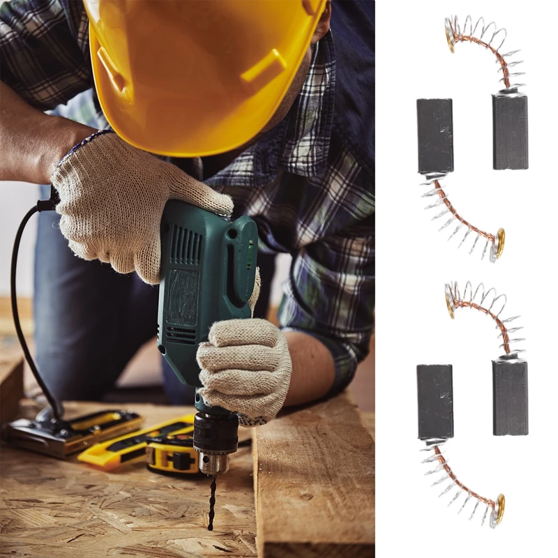 【Z66L】 10 أزواج من فرش الكربون بمحرك 12.7 × 5.5 × 4 مم للمثقاب الكهربائي