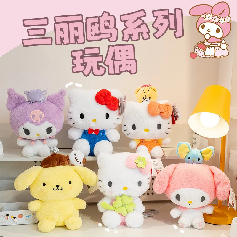 

Sanrio Kawaii Hello Kitty Kuromi Cinnamoroll Stuffed Plush Toy Melody Doll Sleeping Comfort Pillow Pendant Plush Toy Girls Gift
