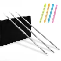 10pcs Stainless Steel Blackhead Comedone Acne Blemish Extractor Remover Face Skin Care Pore Cleaner Needles Remove Tools