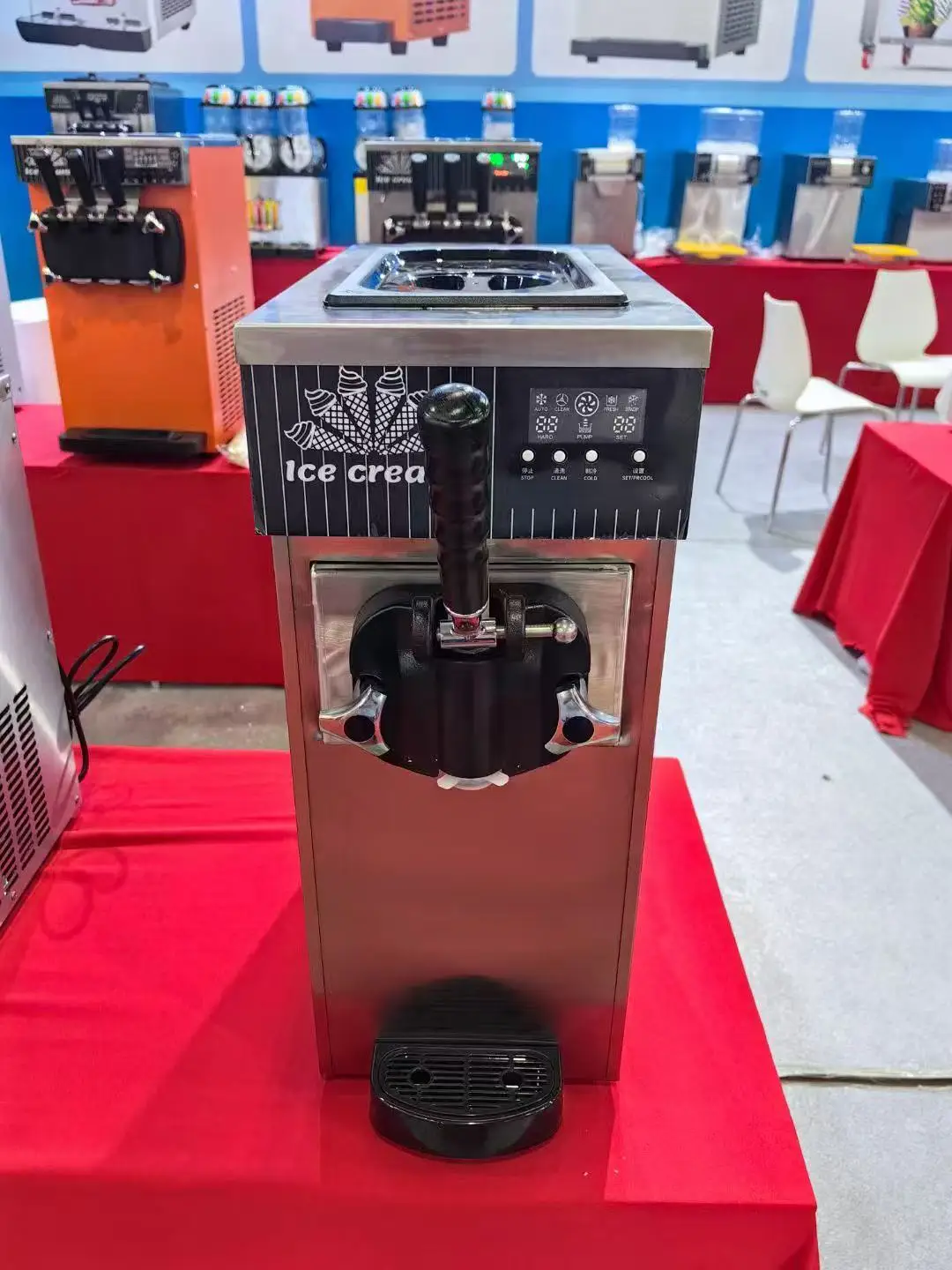 #￥Commercial Automatic Ice Cream Machine forRestaurants Food Shops Best New 220V Ice Cream Maker Corn Nuts MilkWater Ingredients