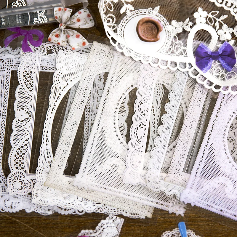 40Pcs Vintage Lace Fantasia Series Paper Scrapbooking Stickers DIY Junk Journal Planner Collage Sticker Diary Album Decoration