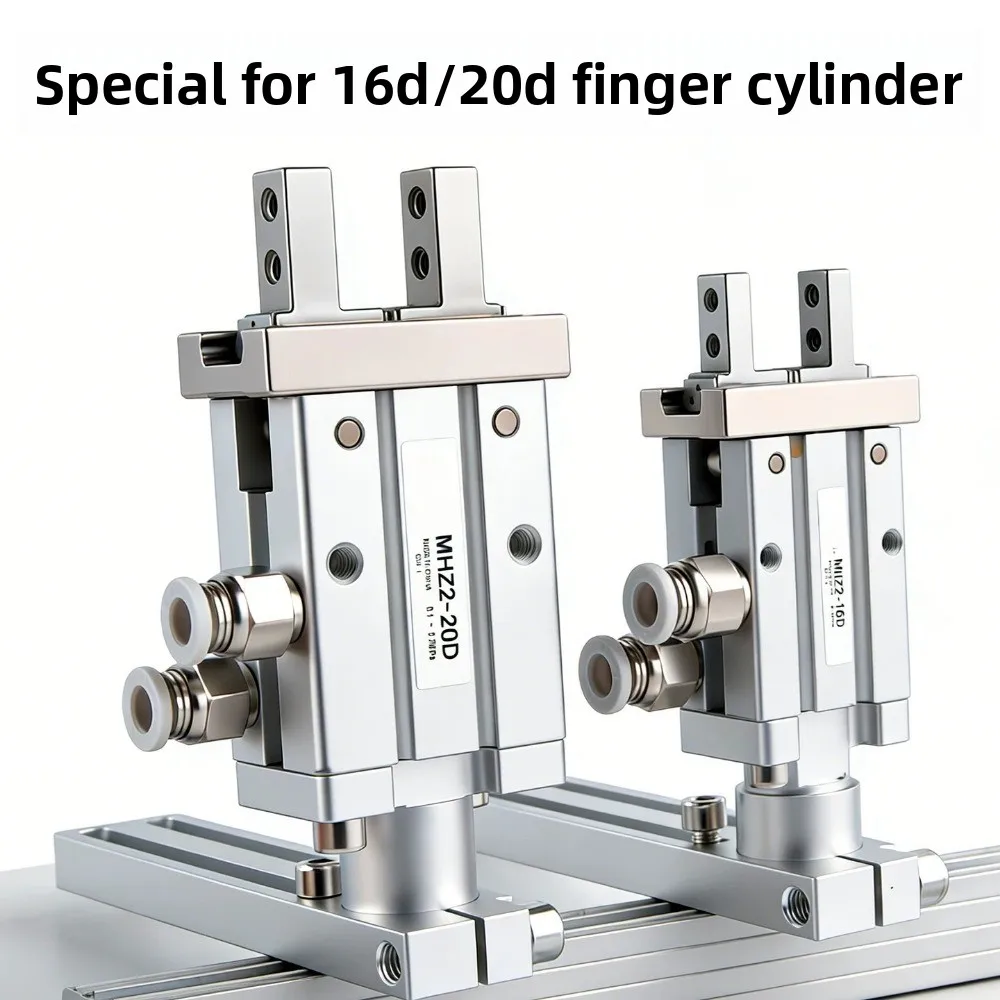 Multi‑Angle Adjustable Jig Bracket for MHZ2‑16D/20D Pneumatic Parallel Finger Cylinder Robot Manipulator Parts