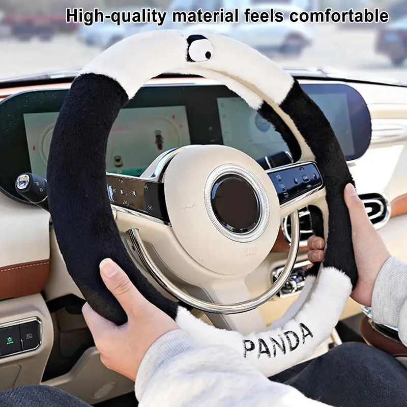 Cute Cartoon Panda Steering Wheel Case Universal Car Steering Wheel Cover Sweat Absorbent Steering Cover NonSlip Wheel Protector