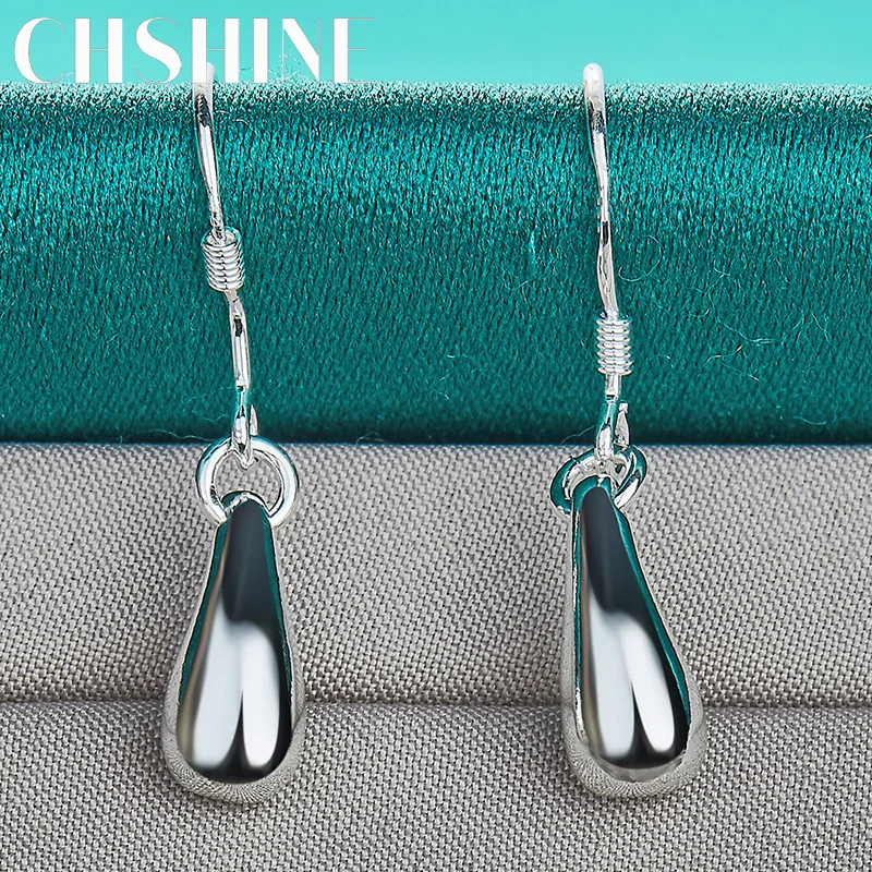 

CHSHINE 925 Sterling Silver Water Drop A Pair of Earrings Eardrop for Women Ladies Banquet Party Fashion Jewelry