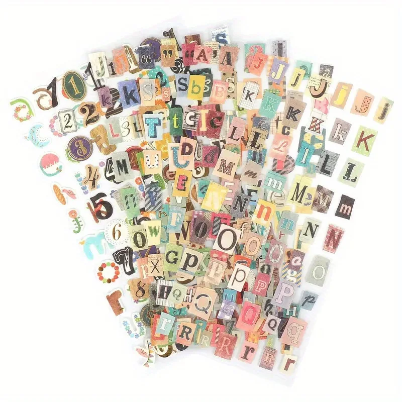 

6pcs English Alphabet Number Stickers DIY Scrapbooking Photo Album Decoration Stickers Graffiti Letters Decals Crafts