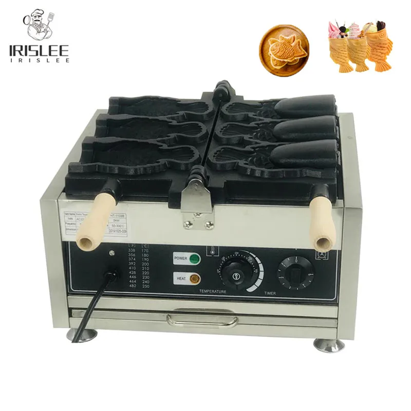 

Аппарат для приготовления тайяки с антипригарным покрытием, в форме рыбы, из нержавеющей стали, для выпечки вафель и закусок