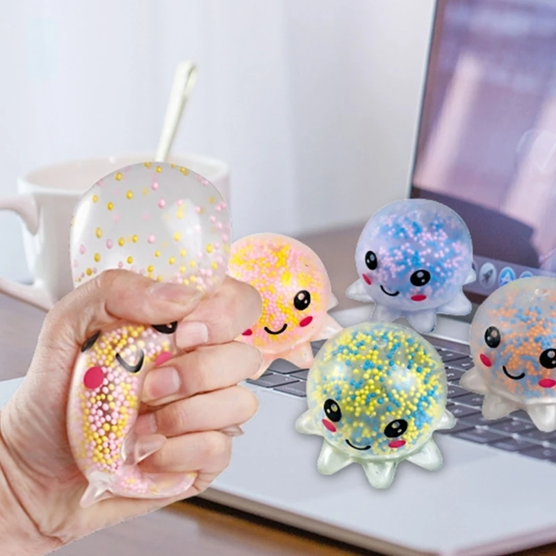 090B Fun Stretchy Octopuses Stress Ball Soft Reusables Foams Octopuses Squeeze Toy