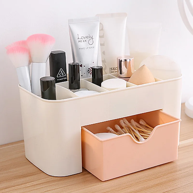 Double Layer Plastic Makeup Organizers Storage Box Cosmetic Drawers Jewelry Display Box Case Desktop Container Boxes Organizer