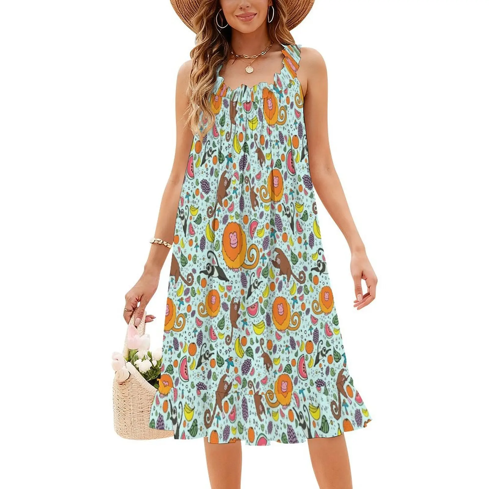 قرد باللون الأزرق فستان بوهيمي عتيق بأكمام منتفخة أو خيارات بلا أكمام للنساء فستان قرد قرد تصميم قرد