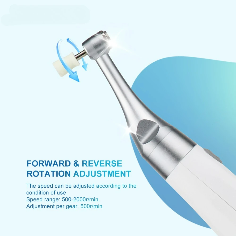 500-2000r/min Dental 1:1 Contra Angle/Straight Head Light Grinder 360° Rotatable Electric Polishing Motor Teeth Treatment Tools