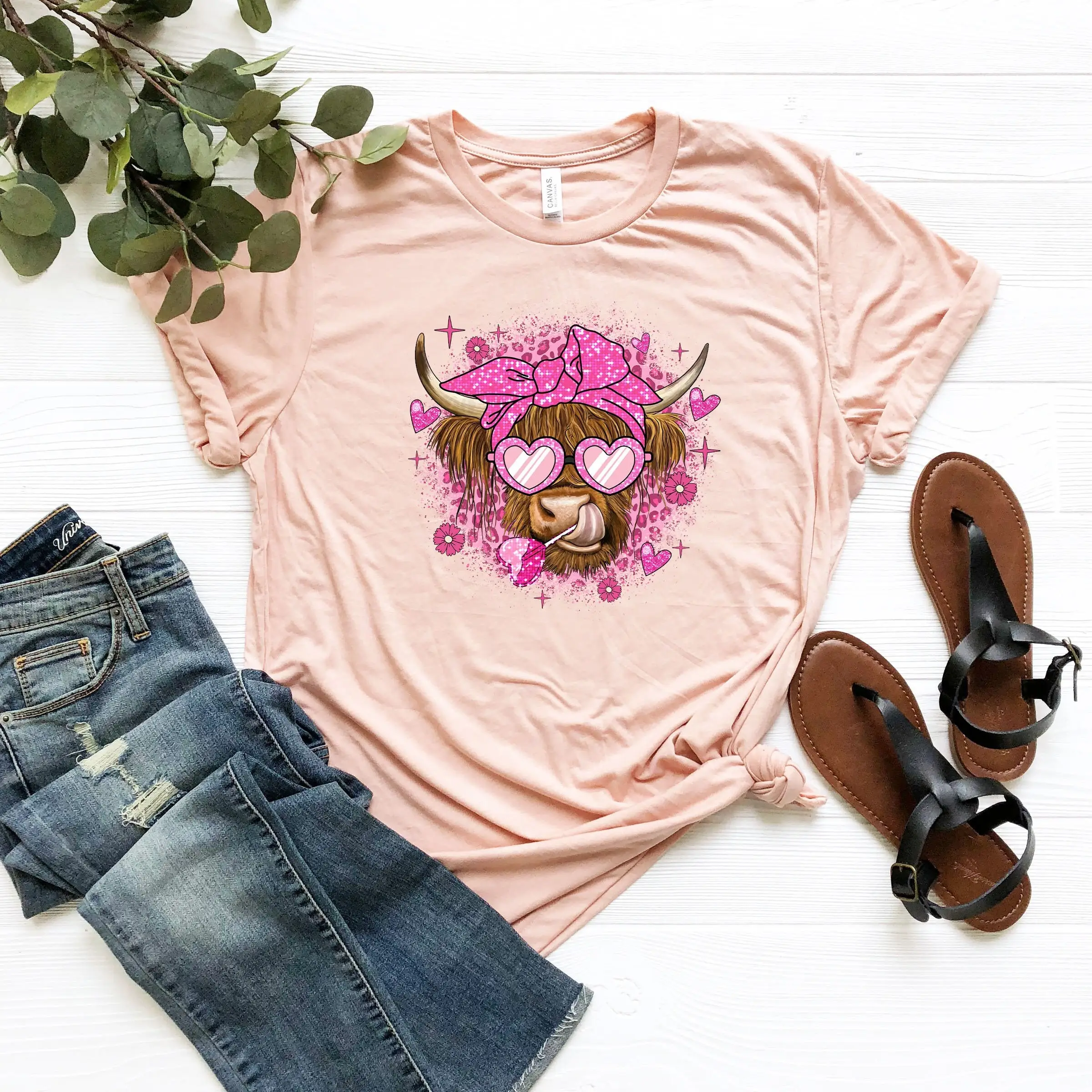 Valentine Day Western Country Shırt Heifer Sweat T Shirt Love Cow Valentines For Her Funny Famıly