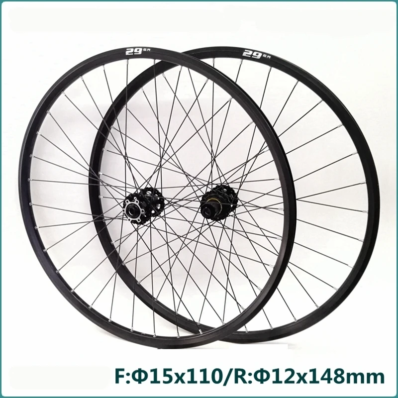 29 Aluminum Alloy BOOST MTB Bike Wheelset Front 2 Rear 5 Bearings Mountain Bicycle Wheel Rims Hg Double Layer Rim Cycling Parts