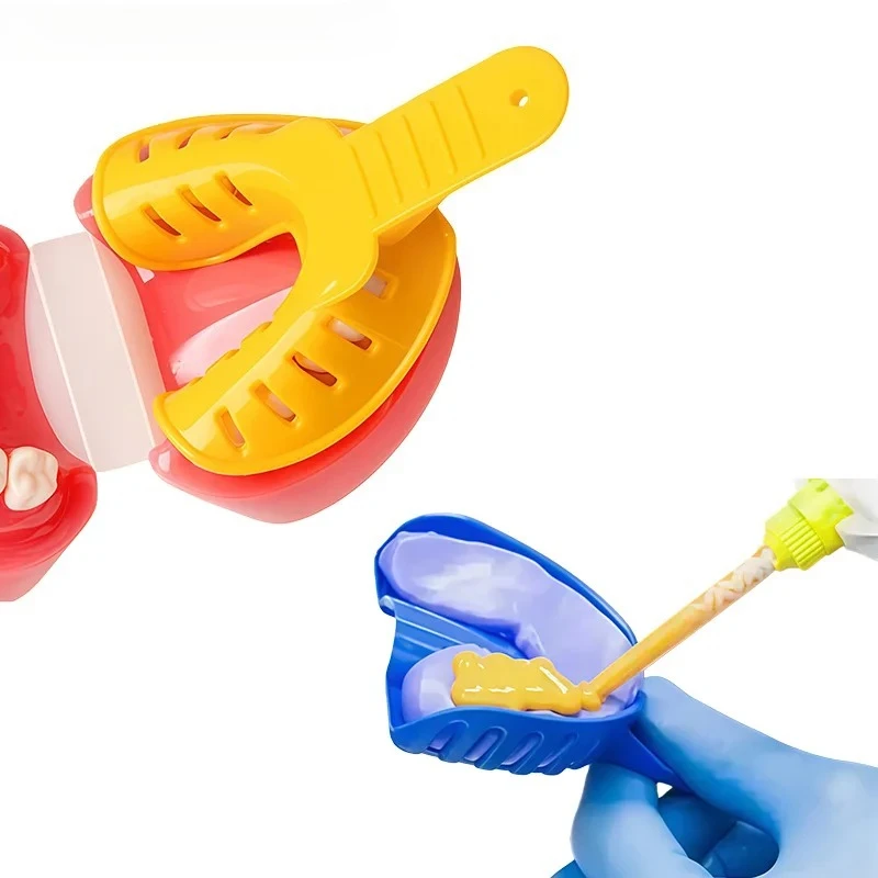 

Цветные пластиковые оттискные ложки для зуботехнических работ, устойчивые к высокотемпературной стерилизации, одноразовые, стоматологические материалы